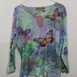 1 New Butterfly Woman Blouse size XL